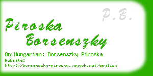 piroska borsenszky business card